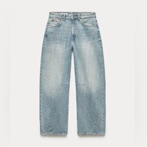 Zara Balloon Wide Leg Barrel Jeans Size 8 EUC LIKE NEW! Trending Baggy Casual